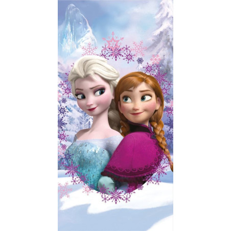 Disney - Serviette de plage en coton "La Reine des Neiges : Encadrement"- Multicolore - 70 x 140 cm