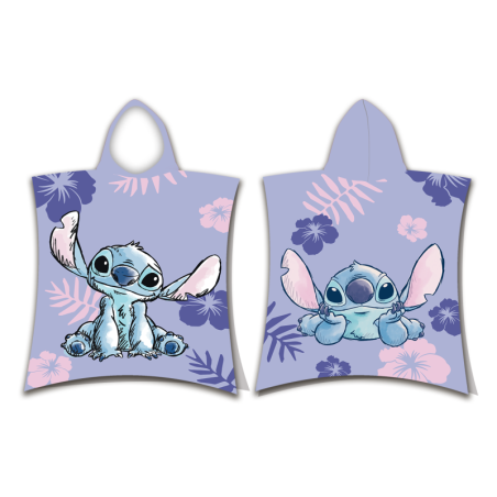Disney - Poncho de douche avec capuche en coton "Lilo Stitch" - Violet - 50 x 115 cm