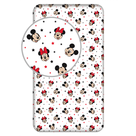 Disney - Drap housse en coton "Mickey et Minnie : Etoiles" - Multicolore - 90 x 200 cm