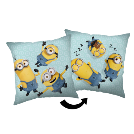 Minions - Coussin carré en polaire "Club"- Bleu - 40 x 40 cm