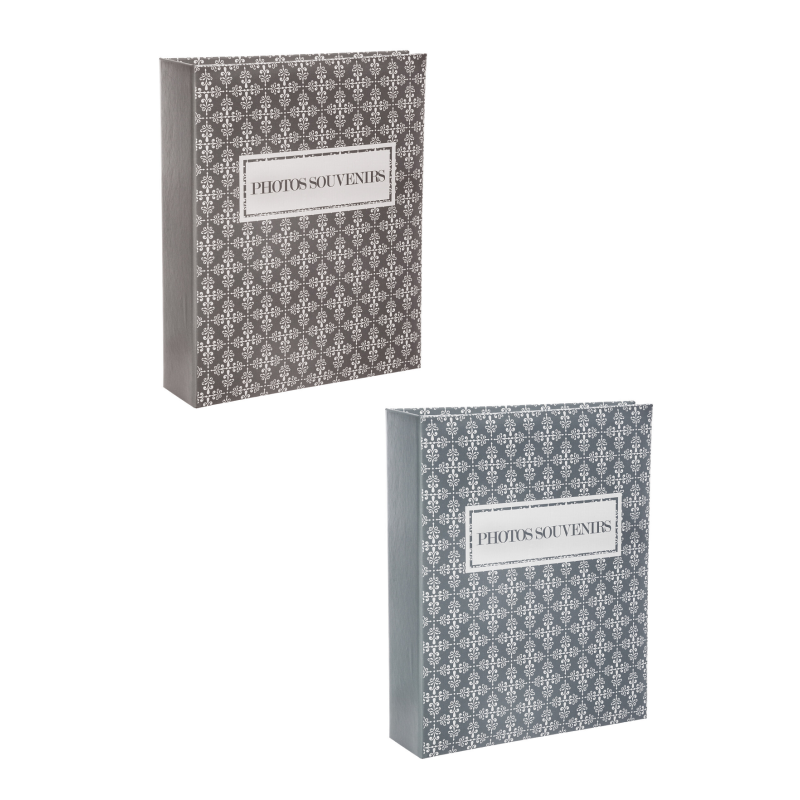 Lot de 2 albums photos à pochettes pour photos 10x15 Shana - 2 x 200 photos soit 400 photos - Gris/Taupe