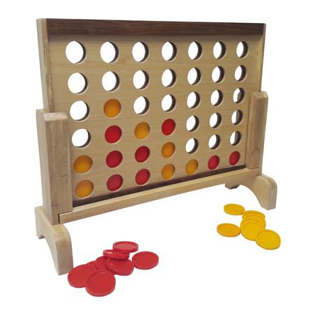 Jeu en bois Puissance 4 - Set de 42 jetons - dès 6 ans