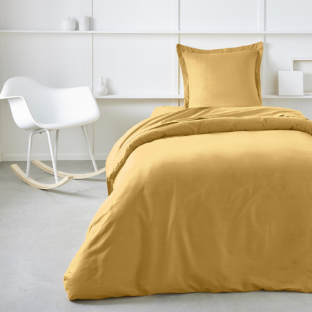 Drap housse en coton "Essential" - Jaune - 90 x 190 cm