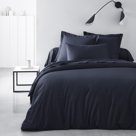 Drap Housse en coton "Essential" - Bleu navy - l 160 x L 200 cm