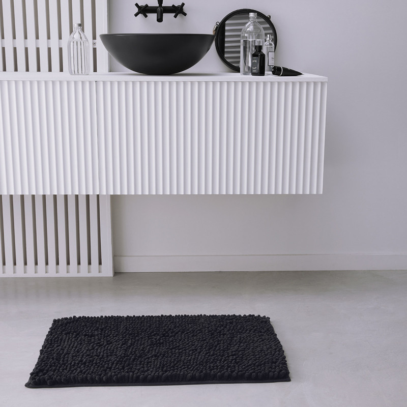 Tapis de bain Essential - Gris fusain - L 75 x l 75 cm
