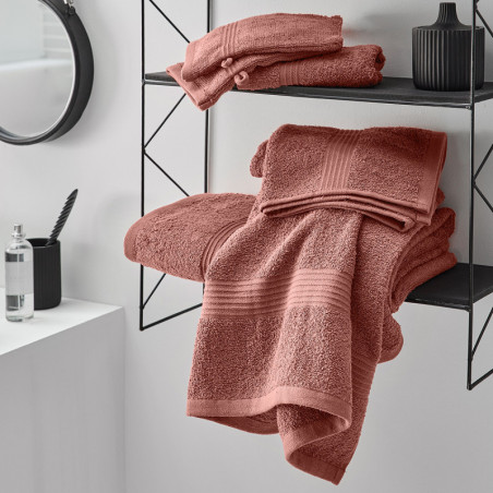 Drap de Bain en coton "Essential" - Terracotta - 70 x 130 cm