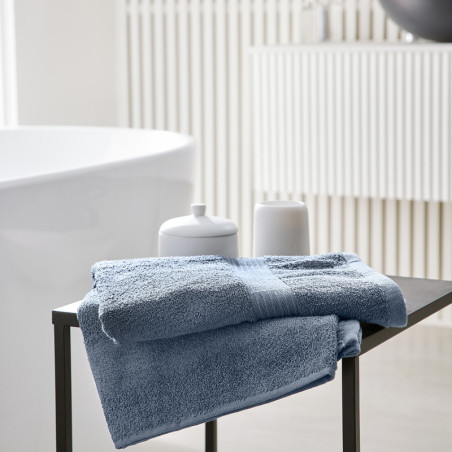 Drap de Bain en coton "Essential" - Bleu jean - 70 x 130 cm