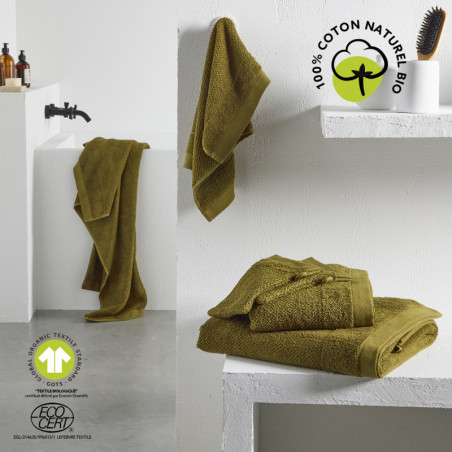 Drap de bain en coton bio "Organic" - Bronze - 90 x 150 cm