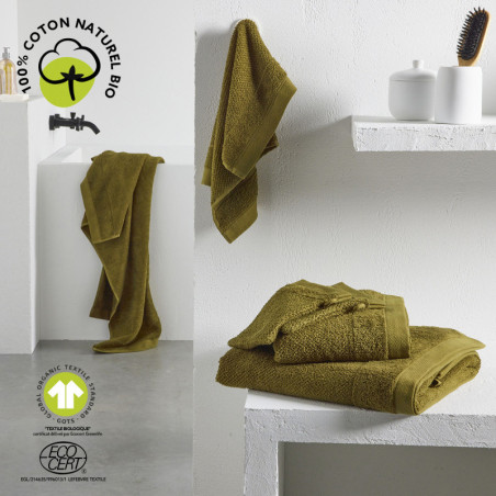 Drap de bain en coton bio "Organic" - Bronze - 70 x 130 cm