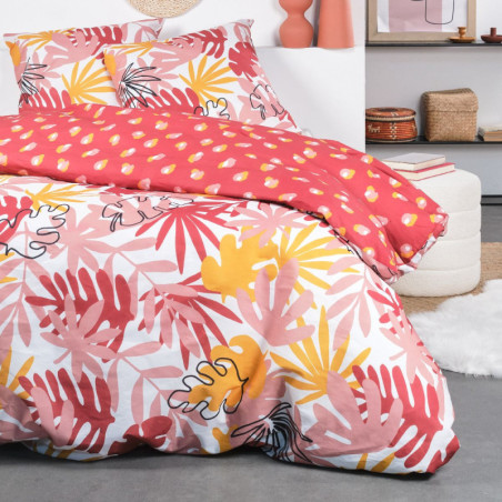 Parure de lit double "Crazy" à motif végétal - Multicolore - 220 x 240 cm