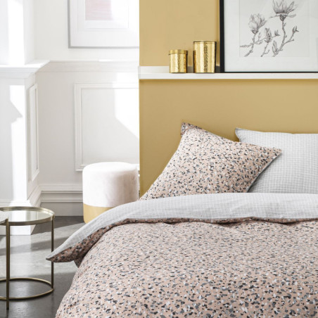 Parure de lit double "Sunny" - Rose des sables - l 220 x L 240 cm