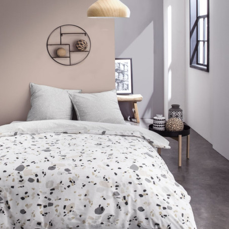 Parure de lit double "Sunny" - Blanc - l 220 x L 240 cm