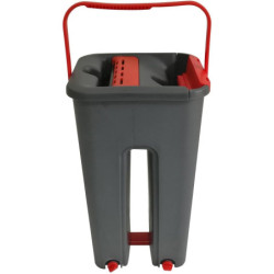 Seau essoreur avec balai - 4L - Rouge/Noir - H 143 x L 17 x P 20,5 cm