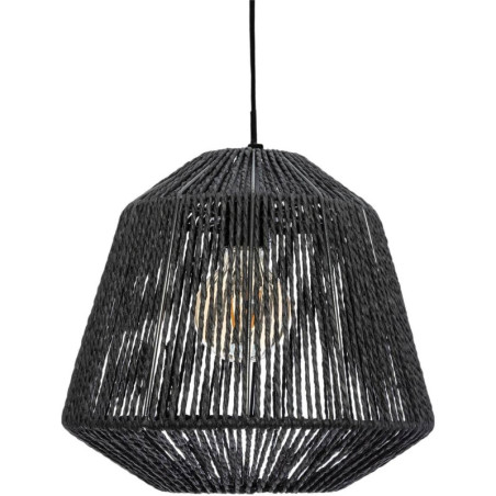 Suspension luminaire en corde "Jilly" - Noir - L 110 x D 29 cm