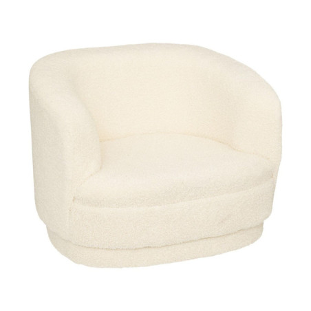 Fauteuil en tissu à bouclettes pour enfant - Blanc cassé - L 41,5 x P 36 x H 45 cm