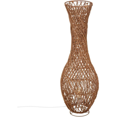 Lampadaire en rotin et métal - Marron - H 101,5 x D 37,5 cm