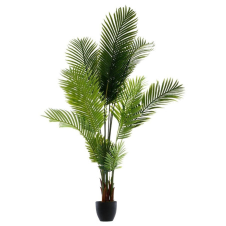 Palmier artificiel en pot en plastique et ciment - Vert - L 114 x P 105 x H 180 cm