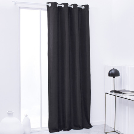 Rideau isolant thermique à 8 oeillets "Essential" - Gris fusain - L 240 x l 140 cm