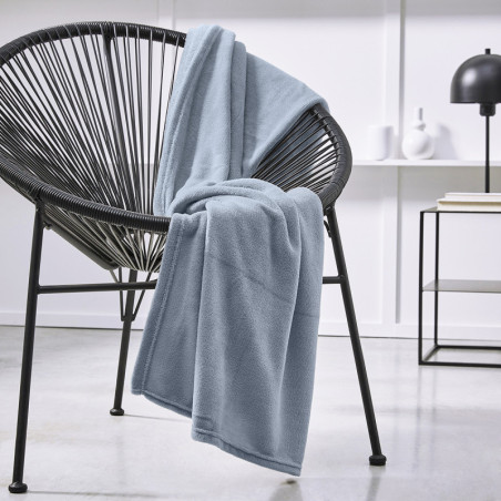 Plaid moelleux "Essential" - Gris acier - l 125 x L 150 cm
