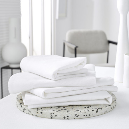 Lot de 4 serviettes de table en coton "Essential" - Blanc - l 40 x L 40 cm