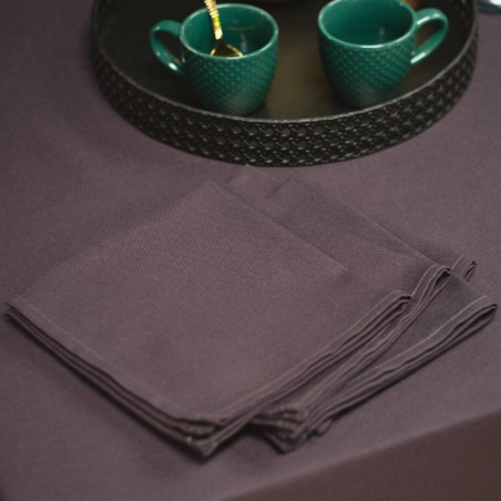Lot de 4 serviettes de tables en coton "Essential" - Gris fusain - 40 x 40 cm