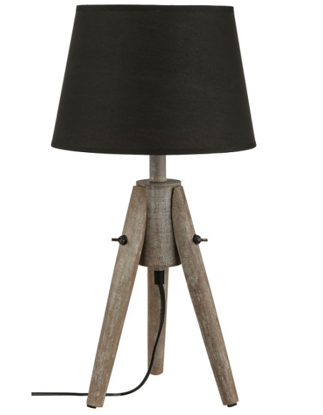 Lampe bois abats-jour - Cone Miry - H 46 cm