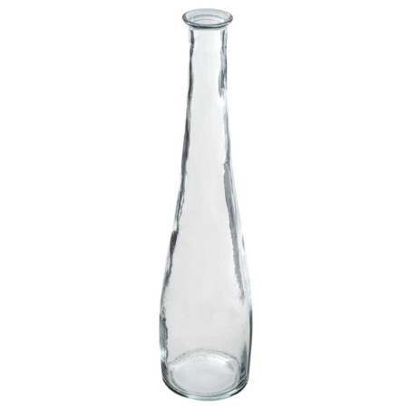 Long vase en verre recyclé - Transparent - H 79 x D 18 cm