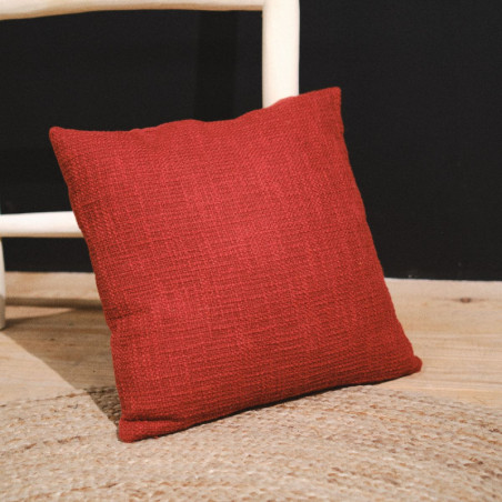 Coussin carré en coton - Rouge - 40 x 40 cm