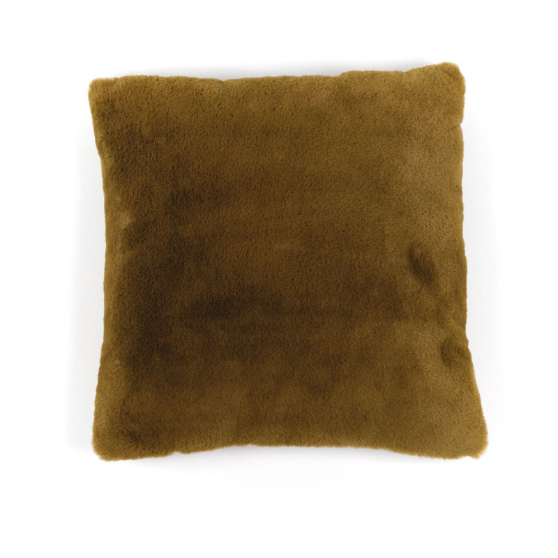 Coussin carré en fausse fourrure Indies - Bronze - 45 x 45 cm