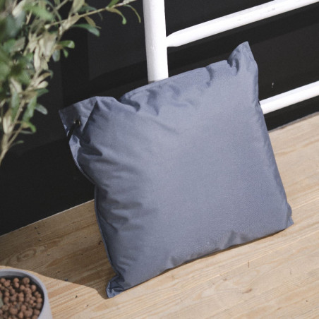 Coussin carré d'extérieur déhoussable "Spirit Garden" - Bleu denim - 50 x 50 cm