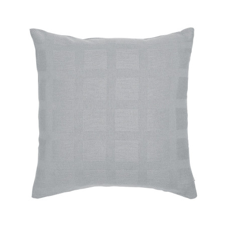 Housse de coussin carré en coton en relief "Essential" - Gris acier - 40 x 40 cm