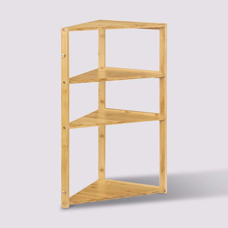 Etagère d'angle en bambou Lab'n Modul - Beige - L 36,6 x P 33,5 x H 80 cm