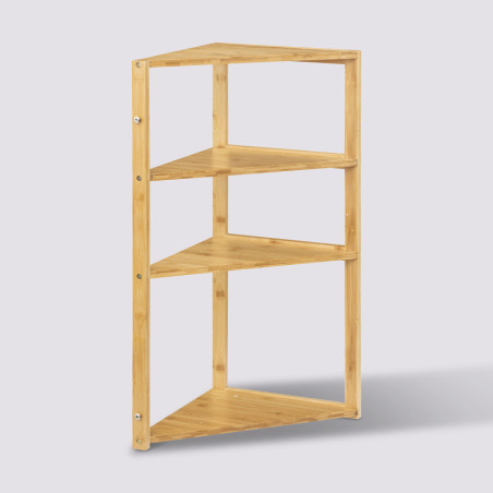 Etagère d'angle en bambou "Lab'n Modul" - Beige - L 36,6 x P 33,5 x H 80 cm