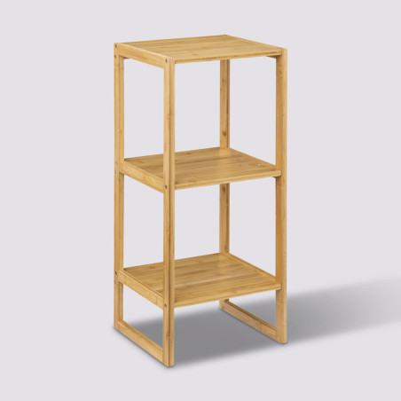 Etagère à 3 niveaux en bambou "Lab'n Modul" - Beige - L 35 x P 33,5 x H 84 cm