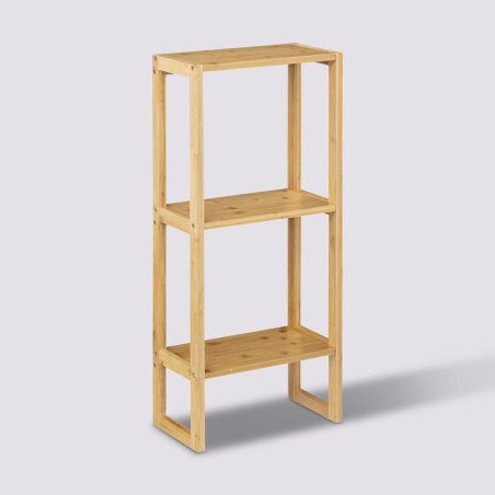 Etagère à 3 niveaux en bambou "Lab'n Modul" - Beige - L 35 x P 20 x H 84 cm