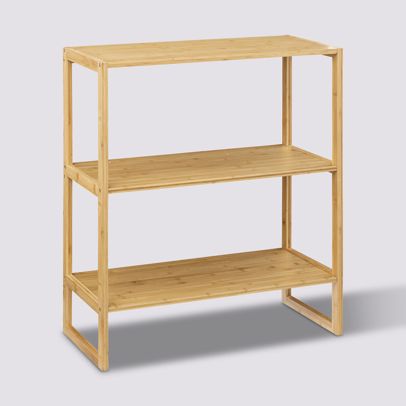 Etagère à 3 niveaux en bambou Lab'n Modul - Beige - L 69,5 x P 33,5 x H 84 cm