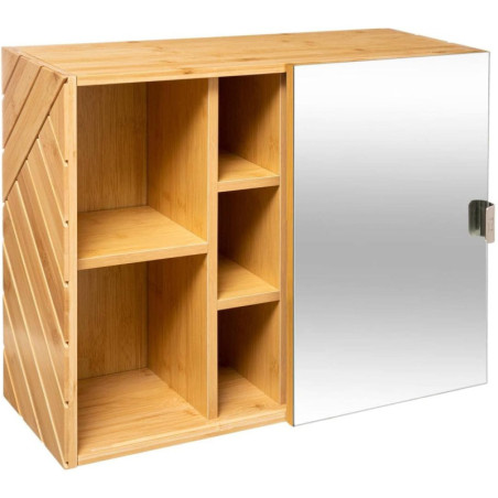 Cabinet miroir en bois "Mix'ur Bath" - Beige - L 54,5 x P 21,5 x H 45 cm
