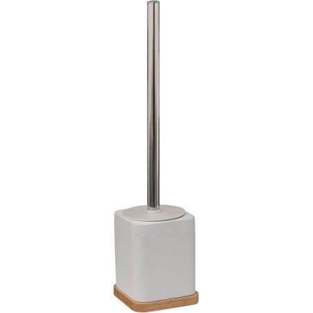 Brosse à WC en polyrésine et bois - H 35,5 cm - Epuréo Blanc