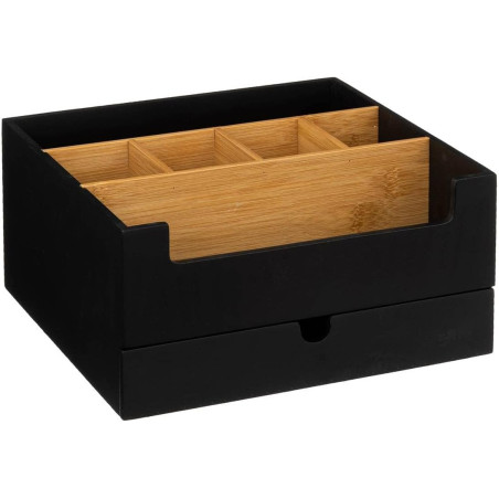 Organisateur avec tiroir - L 26,2 x P 24 x H 13 cm - Epuréo Noir