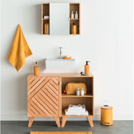 Ensemble de salle de bain avec meubles lavabo + armoire miroir - 90 cm - Mix'ur Bath