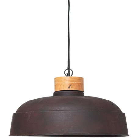 Suspension luminaire en métal et manguier "Prao" - Gris - D 57 cm