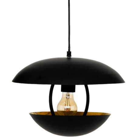 Suspension luminaire en métal doré et noir "Estee" - D 33 x H 23 cm