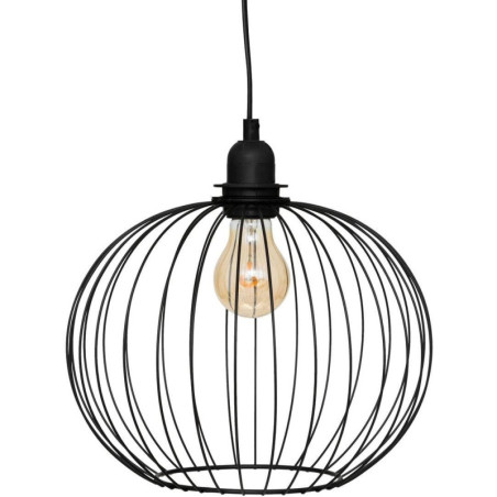 Suspension luminaire en métal "Victa" - Noir - D 28 cm