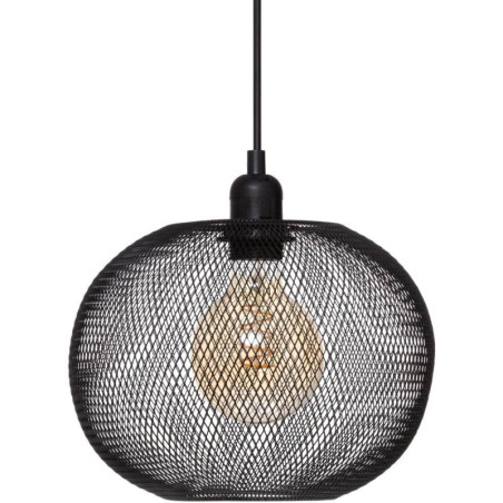 Suspension luminaire Boule en métal "Emie" - Noir - D 25 cm