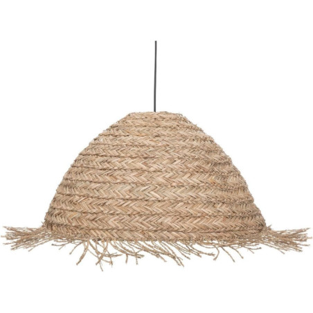 Suspension luminaire en roseau et fer "Sea view" - Beige - D 56 cm