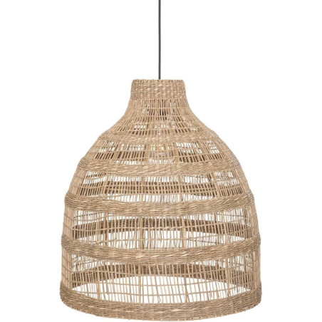 Suspension luminaire en osier et rotin "Sea view" - Beige - D 45 cm