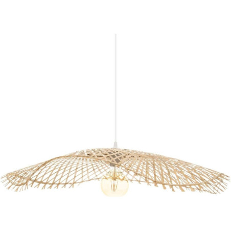 Suspension luminaire en bambou "Tess" - Beige - D 75 cm