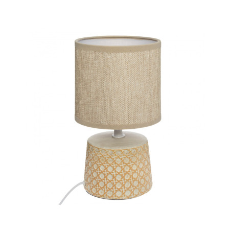 Lampe cannage en céramique "Yojoa" - Jaune - H 23 x D 13 cm