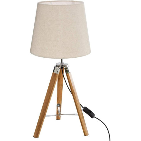 Lampe trépied à poser en bambou "Runo" - Beige - H 58 x D 25,5 cm