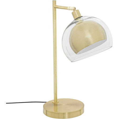 Lampe globe à poser en métal et verre "Rivi" - Doré - H 48 x L 26,5 x P 20 cm